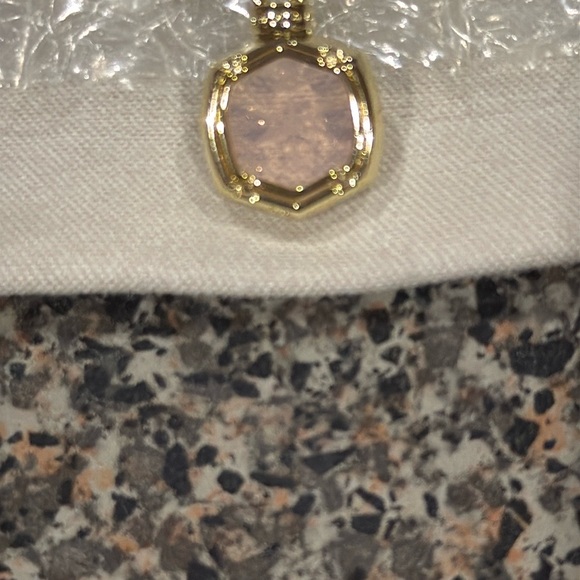 Davie Intaglio Gold Statement Ring in Pink Opalite Glass - Picture 4 of 9